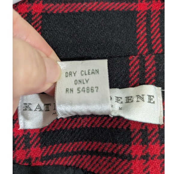 Kathryn‎ Deene Red Black Plaid Single Button Womens Blazer Size 16 - Picture 8 of 8
